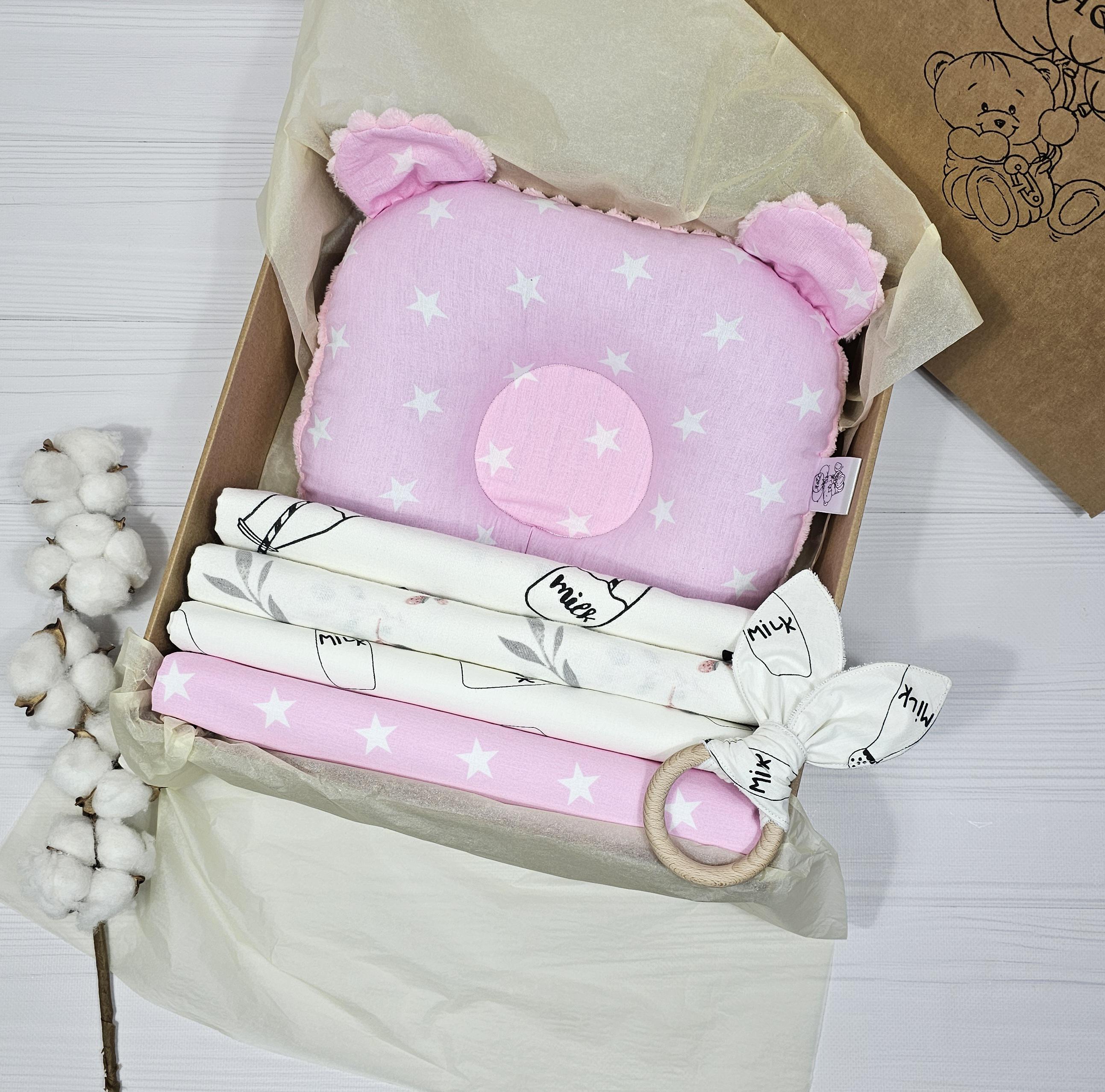 Набор пеленок a.l.babybox Звезды 6 шт. Розовый/Белый Набор пеленок a.l.babybox Звезды 6 шт. Розовый/Белый