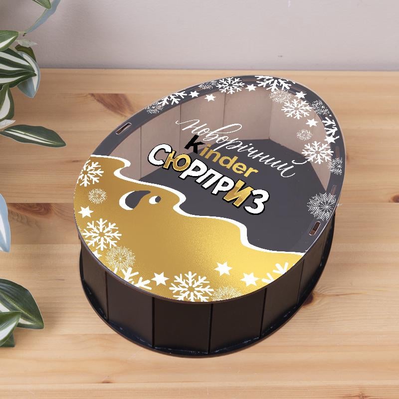 Коробка новогодняя Киндер-сюрприз с прозрачной крышкой 25 см (RO00529) Коробка новогодняя Киндер-сюрприз с прозрачной крышкой 25 см (RO00529)