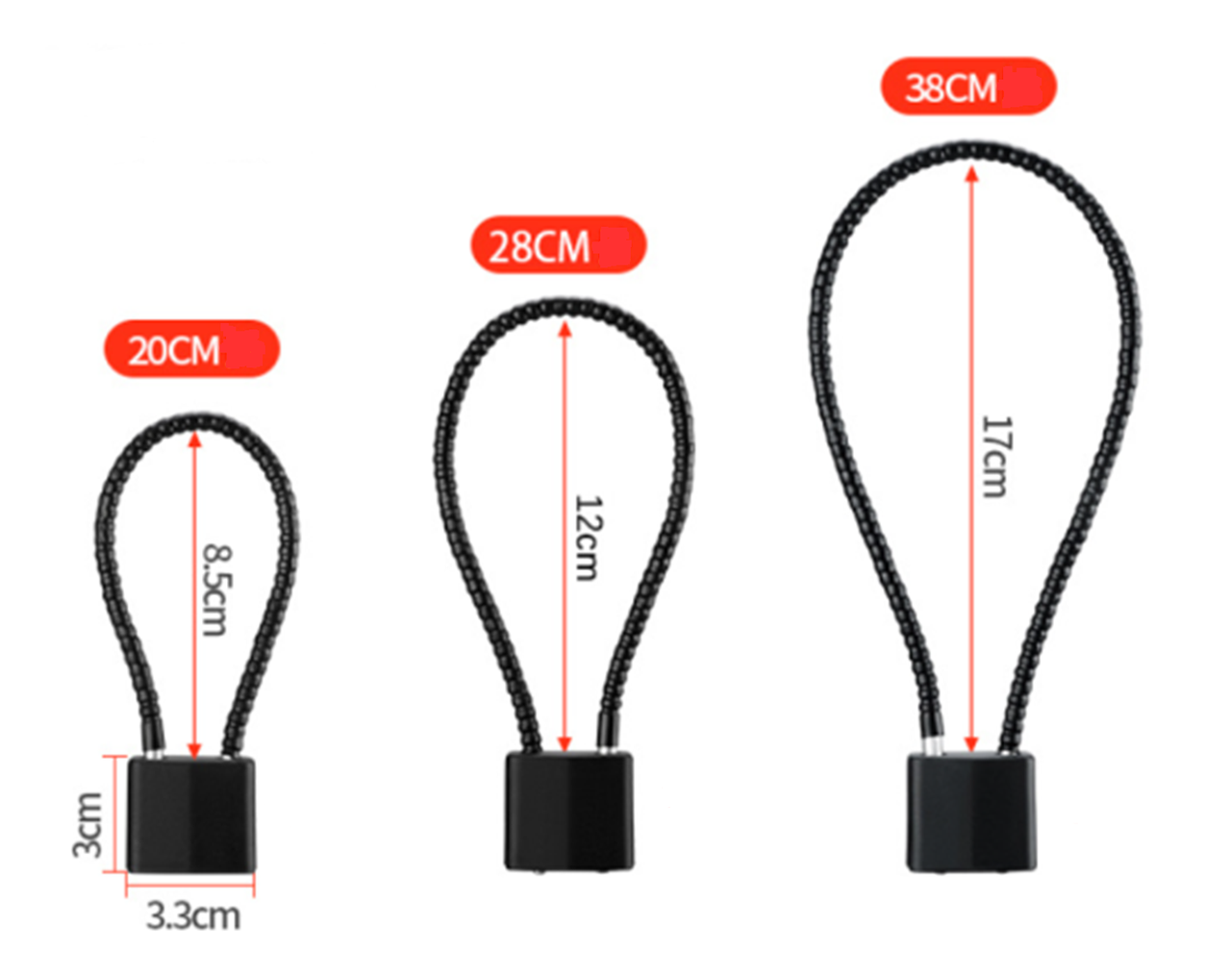 Замок навесной Solve с тросом 20 см Red (KT6009005) - фото 2 Замок навесной Solve с тросом 20 см Red (KT6009005) - фото 2