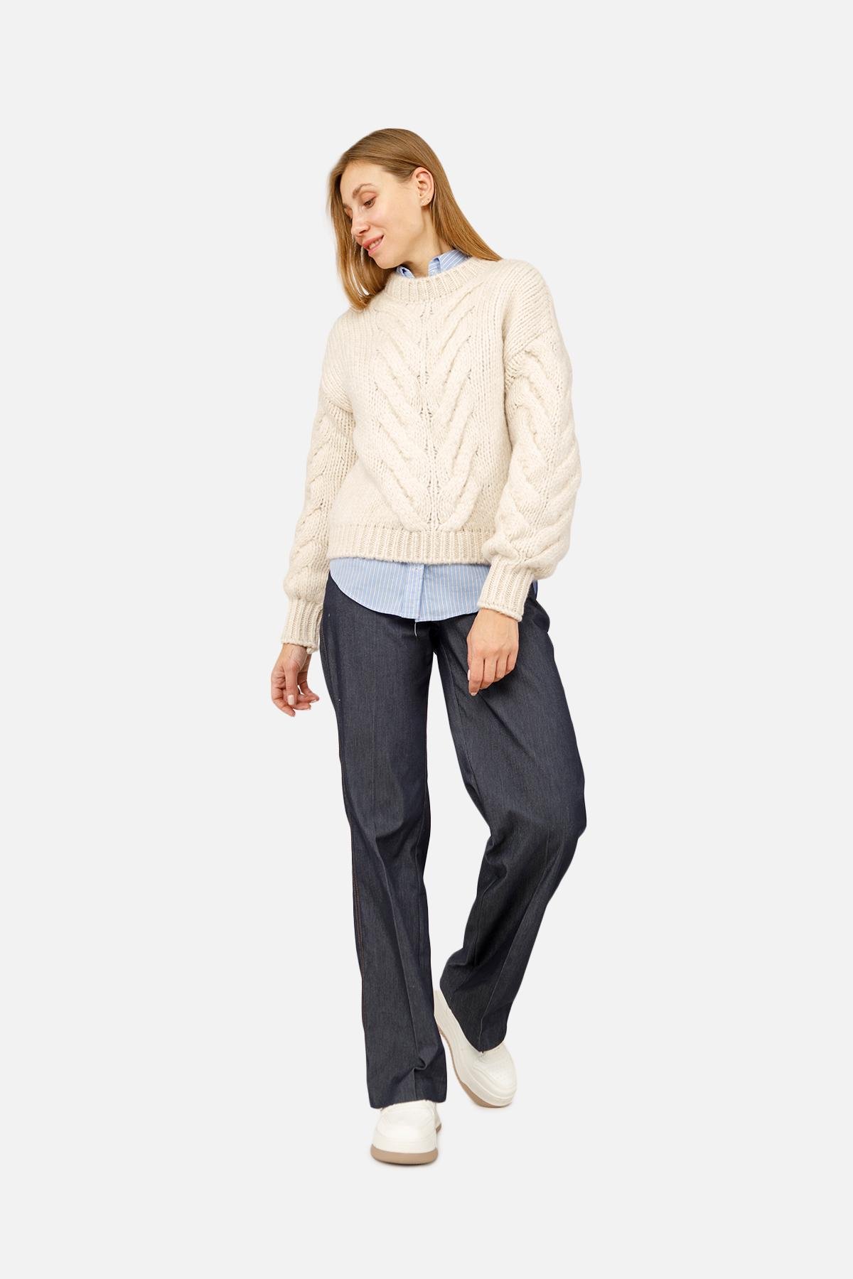 Джемпер жіночий р. 46 Молочний (SKT001027133) - фото 2 Джемпер жіночий р. 46 Молочний (SKT001027133) - фото 2