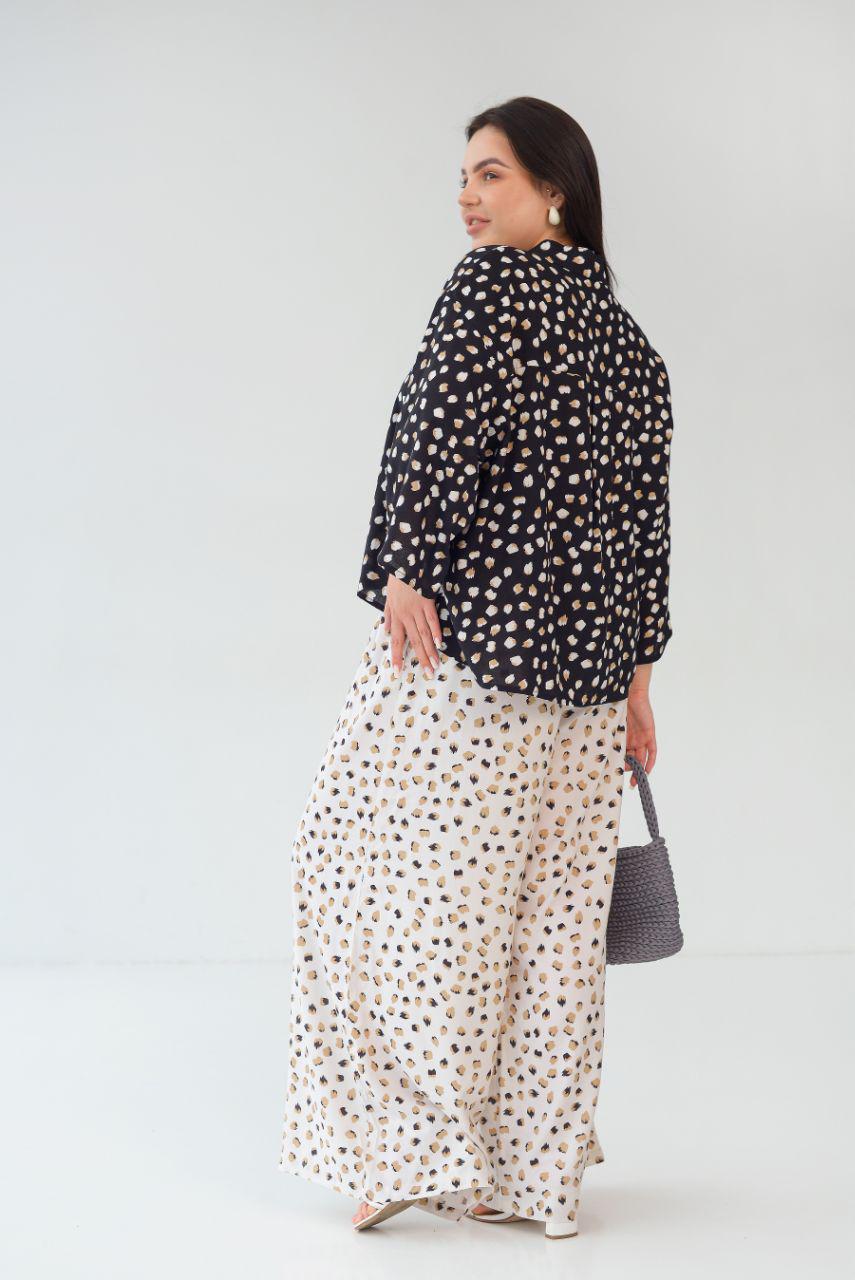 Рубашка хлопковая женская широкого покроя р. 60-62 Черный (14-5228 34) - фото 4