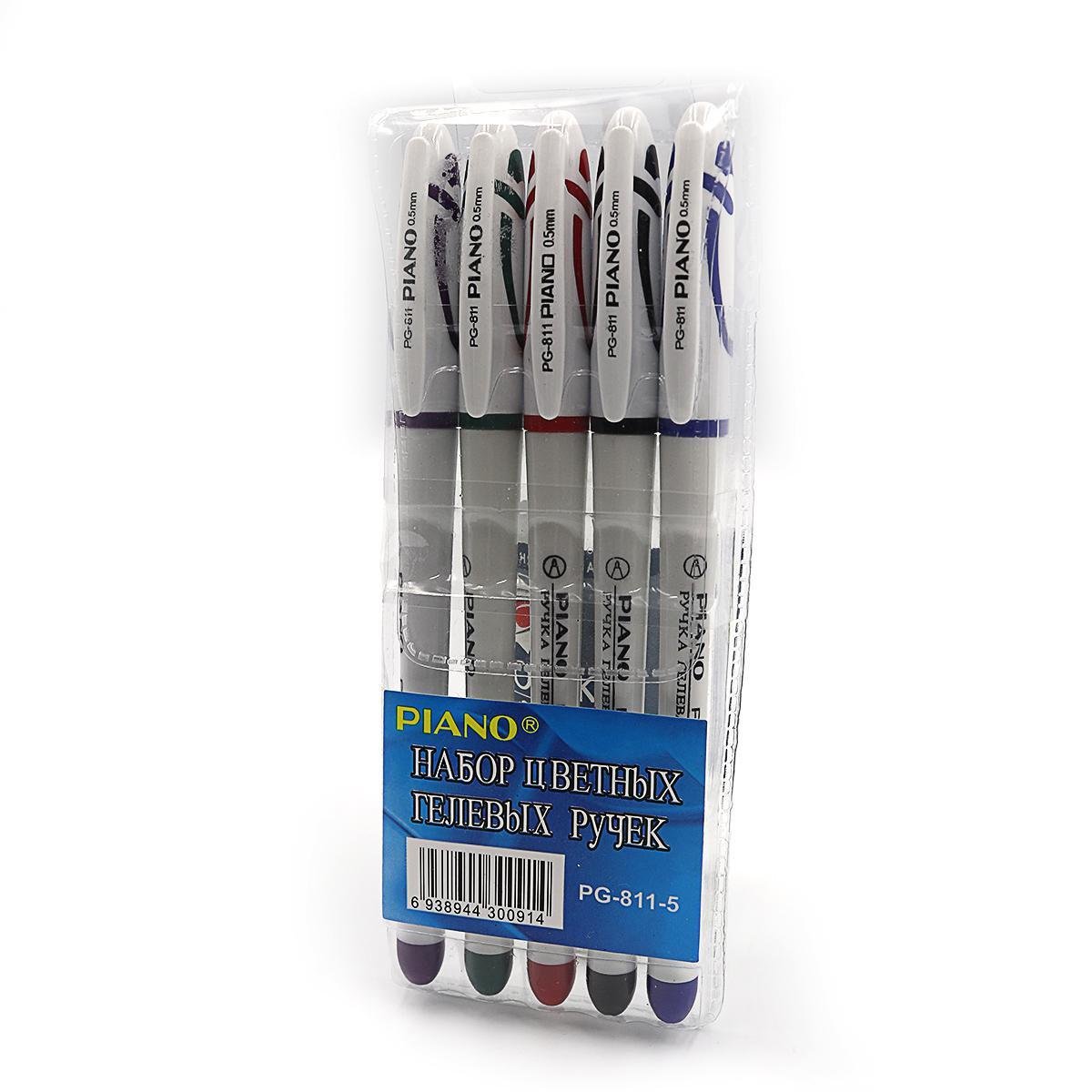 Набір гель ручок piano 0,5 мм 5 шт. (MTT-147722)