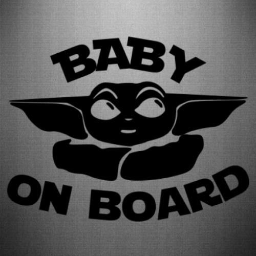 Наклейка Baby on board Yoda 30x22,9 см Черный (21562675)