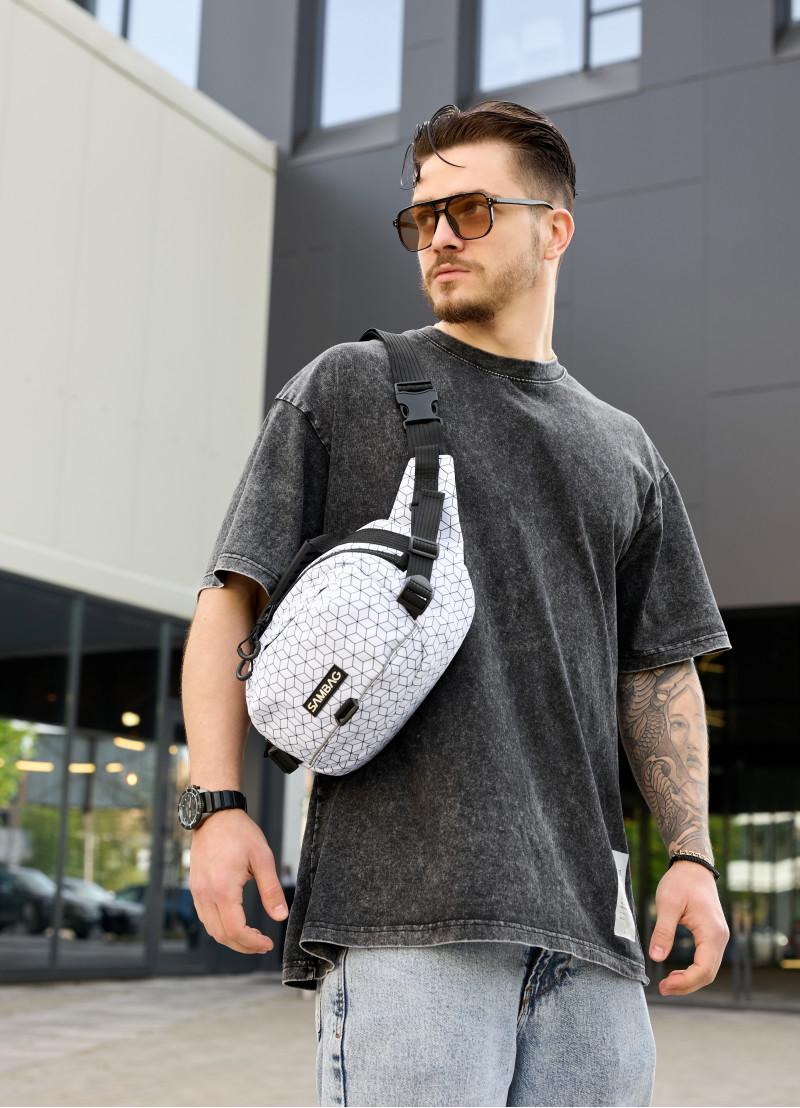 Сумка-бананка через плечо Sambag Flex Pro принт Square 30×17×15 см (85451150m)