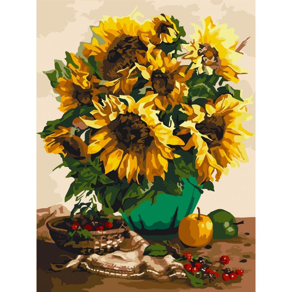 Картина по номерам Bambi Пышные подсолнухи 30x40 см (12152-NN)