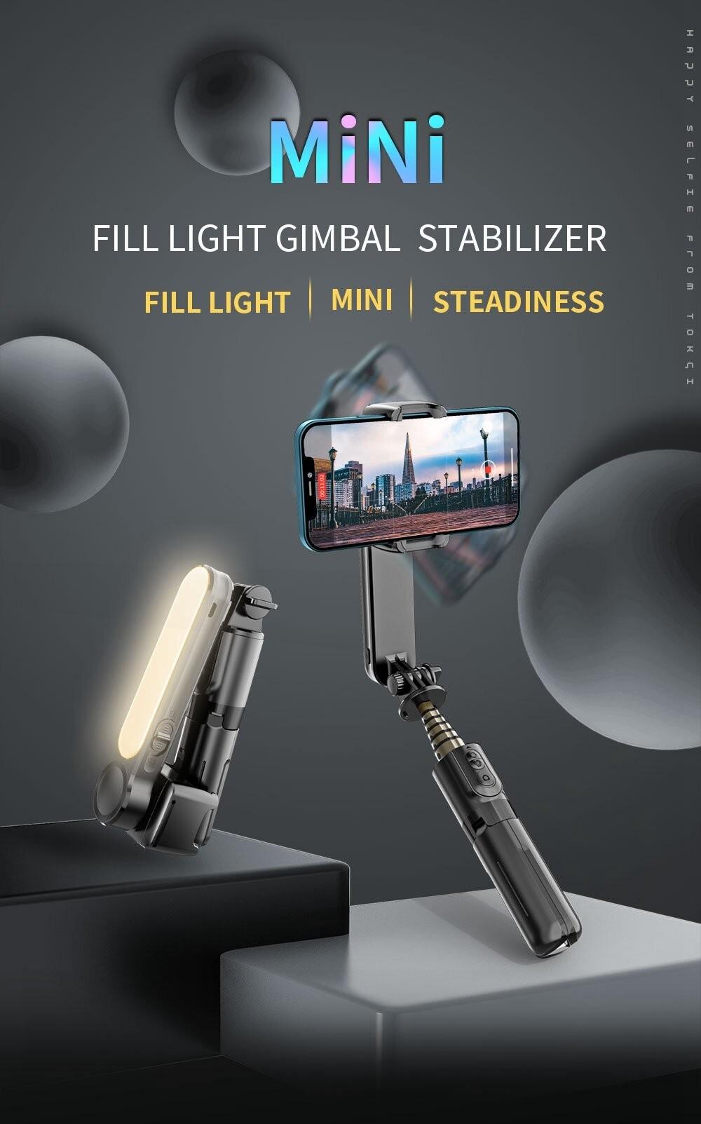 Селфи-монопод со стабилизатором Gimbal Stabilizer Button Bluetooth LED Lamp L09 - фото 7 Селфи-монопод со стабилизатором Gimbal Stabilizer Button Bluetooth LED Lamp L09 - фото 7