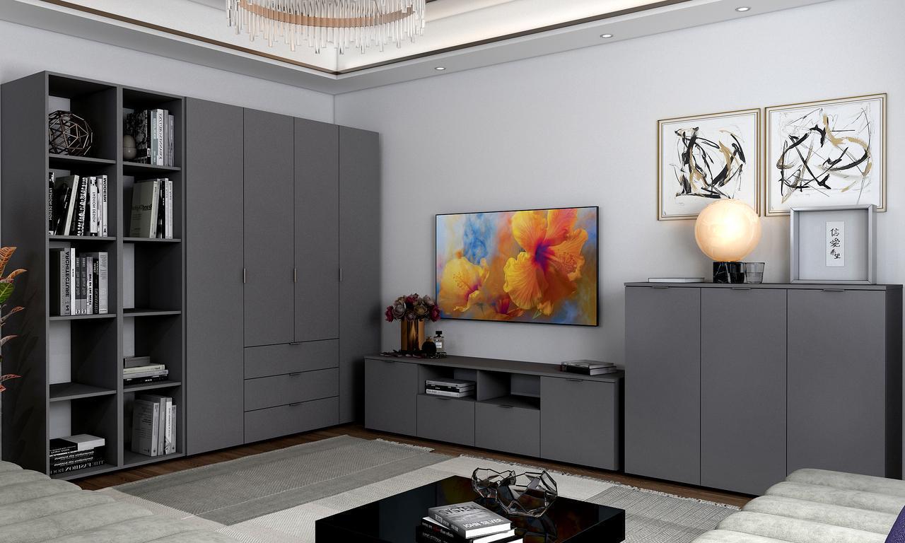 Комод в гостиную Doros Рон 6 120х38х100 см Графит (DRS-011303) - фото 4 Комод в гостиную Doros Рон 6 120х38х100 см Графит (DRS-011303) - фото 4