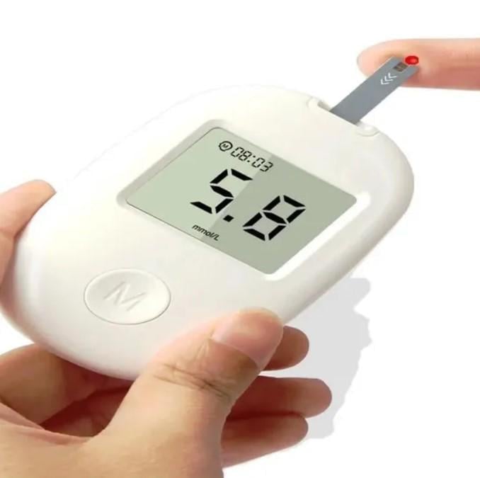 Глюкометр G-171 для измерения сахара в крови с подсветкой экрана Белый (2104618670) - фото 6
