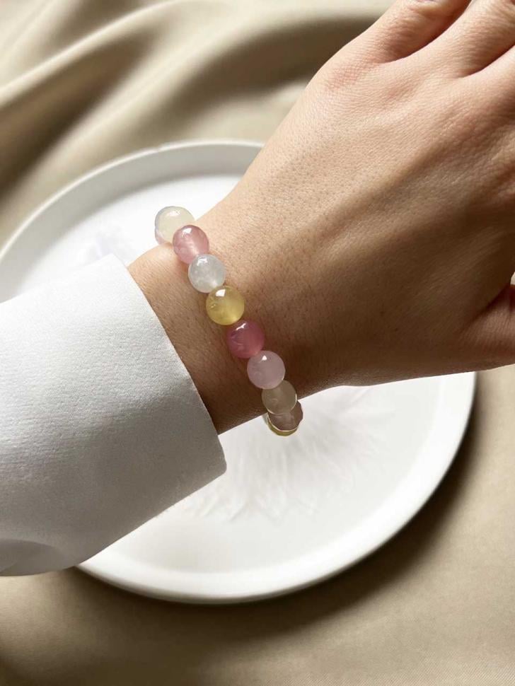 Браслет из натурального камня морганита (3459)