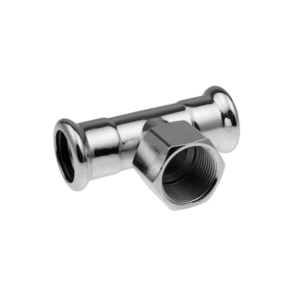 Тройник KAN Steel Press 42x42 мм x 1/2" РО (AKV-1509258014) - фото 1 Тройник KAN Steel Press 42x42 мм x 1/2" РО (AKV-1509258014) - фото 1