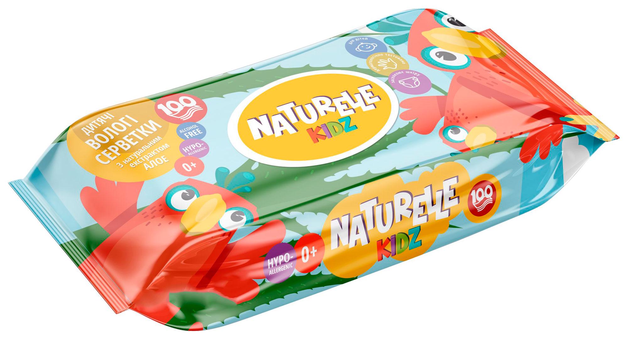 Влажные салфетки детские Naturelle Kidz Алоэ Вера с клапаном 100 шт. (3540)