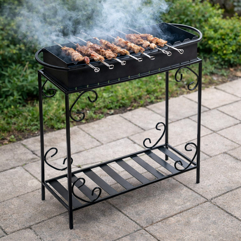 Мангал Jooki Гефест на 12 шампурів на дровниці 4 мм