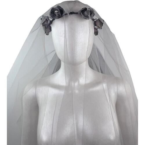 Венок Панночка с фатой (17-843GY-BLK)