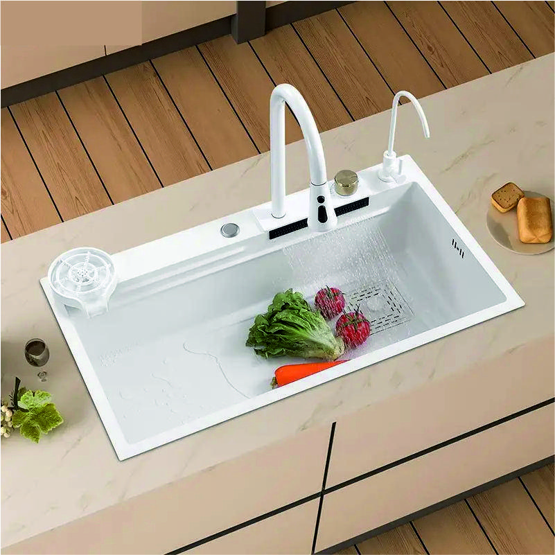 Кухонна раковина з неіржавкої сталі багатофункціональна 800x450x220 мм Білий (482019324) - фото 3