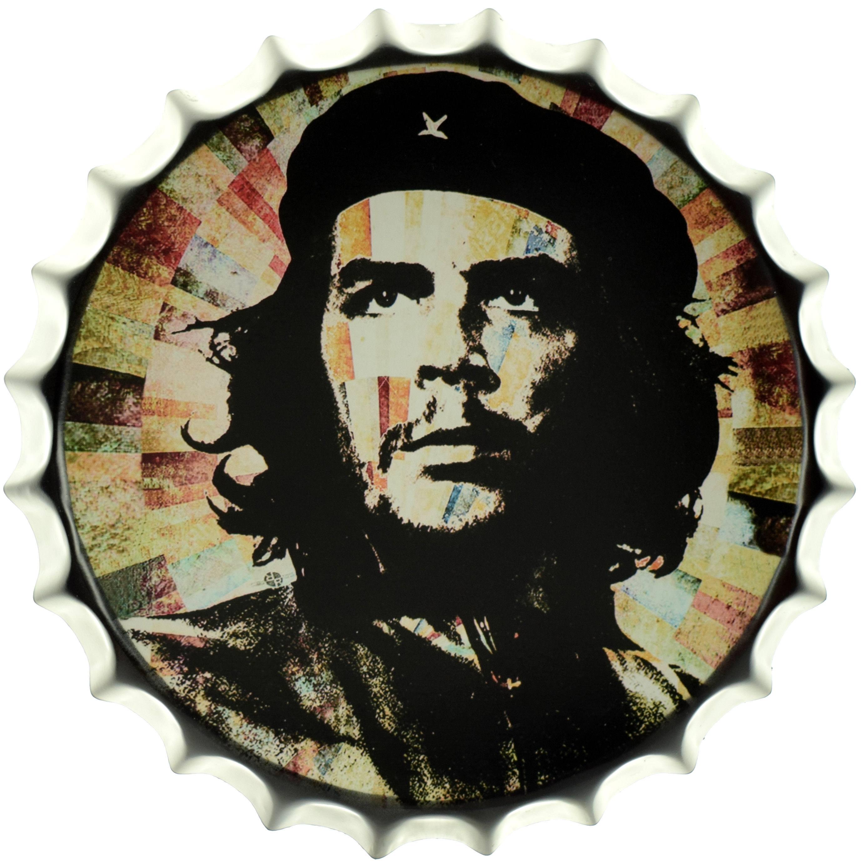 Табличка металлическая Эрнесто Че Гевара/Ernesto Che Guevara Guerrillero Heroico крышка 35 см