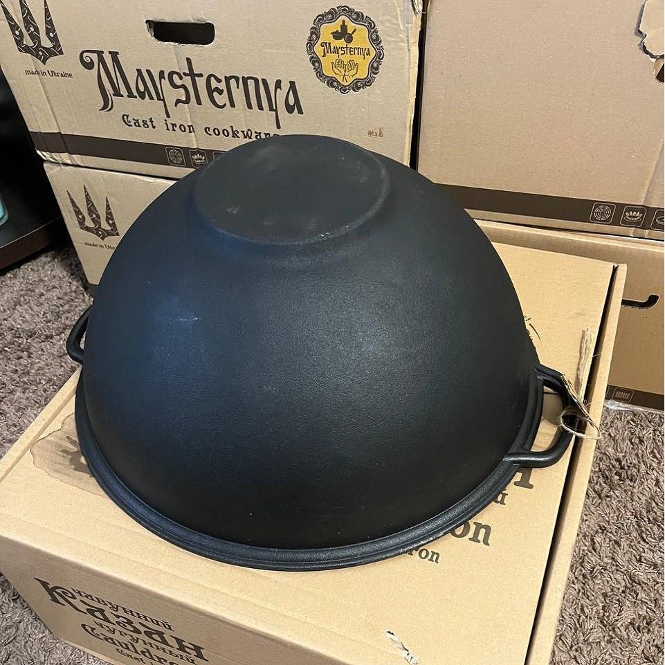 Котел чугунный туристический с крышкой-сковородом/плоским дном на открытом огне 18 л (2596433975) - фото 5 Котел чугунный туристический с крышкой-сковородом/плоским дном на открытом огне 18 л (2596433975) - фото 5