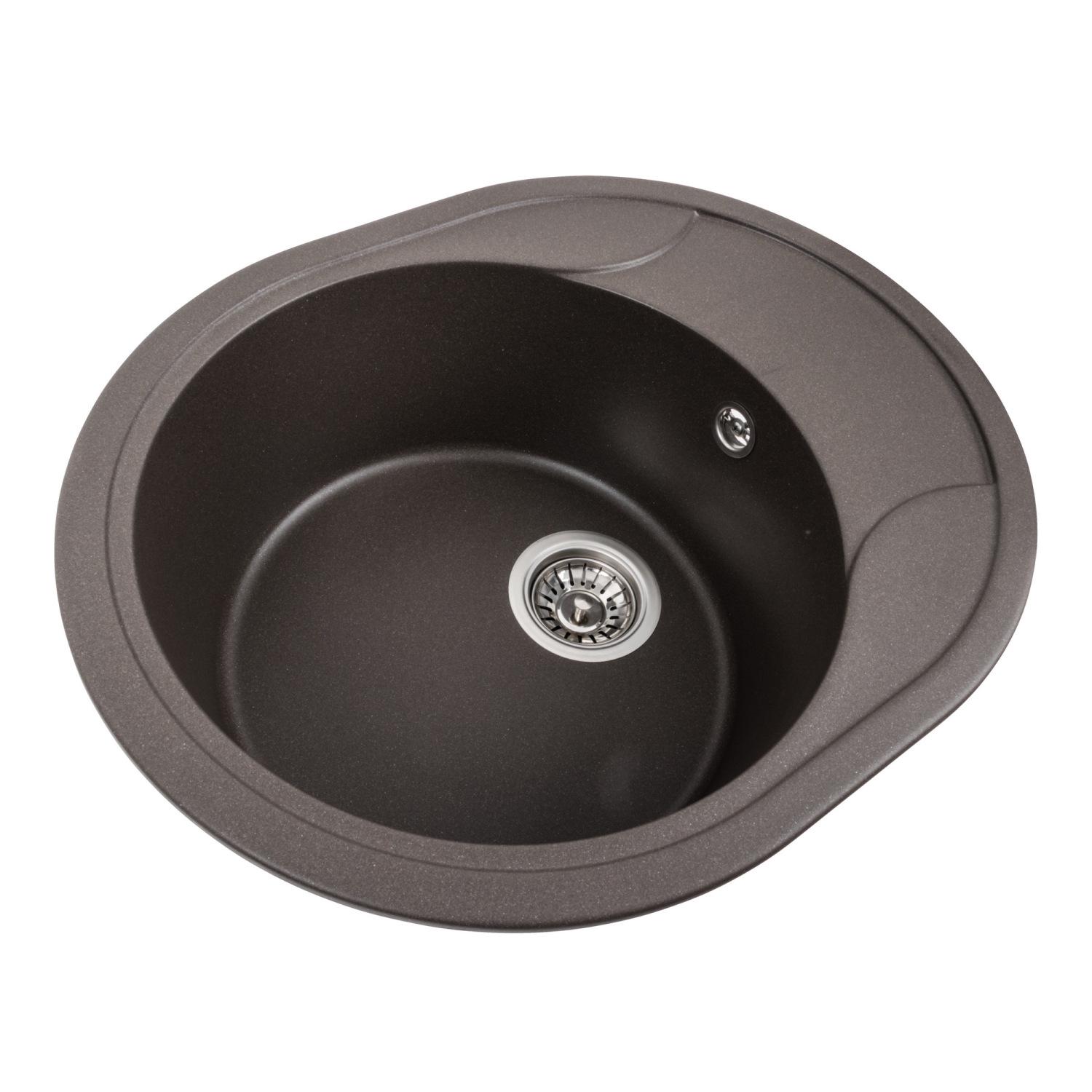 Мийка кухонна Platinum PLS-A39616 гранітна овальна 575x465 мм Коричневий (25962933) - фото 3 Мийка кухонна Platinum PLS-A39616 гранітна овальна 575x465 мм Коричневий (25962933) - фото 3