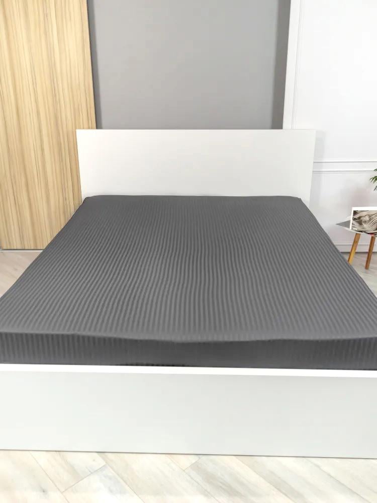 Простирадло на резинці Lighthouse Sateen Stripe 180х200+25 см Grey