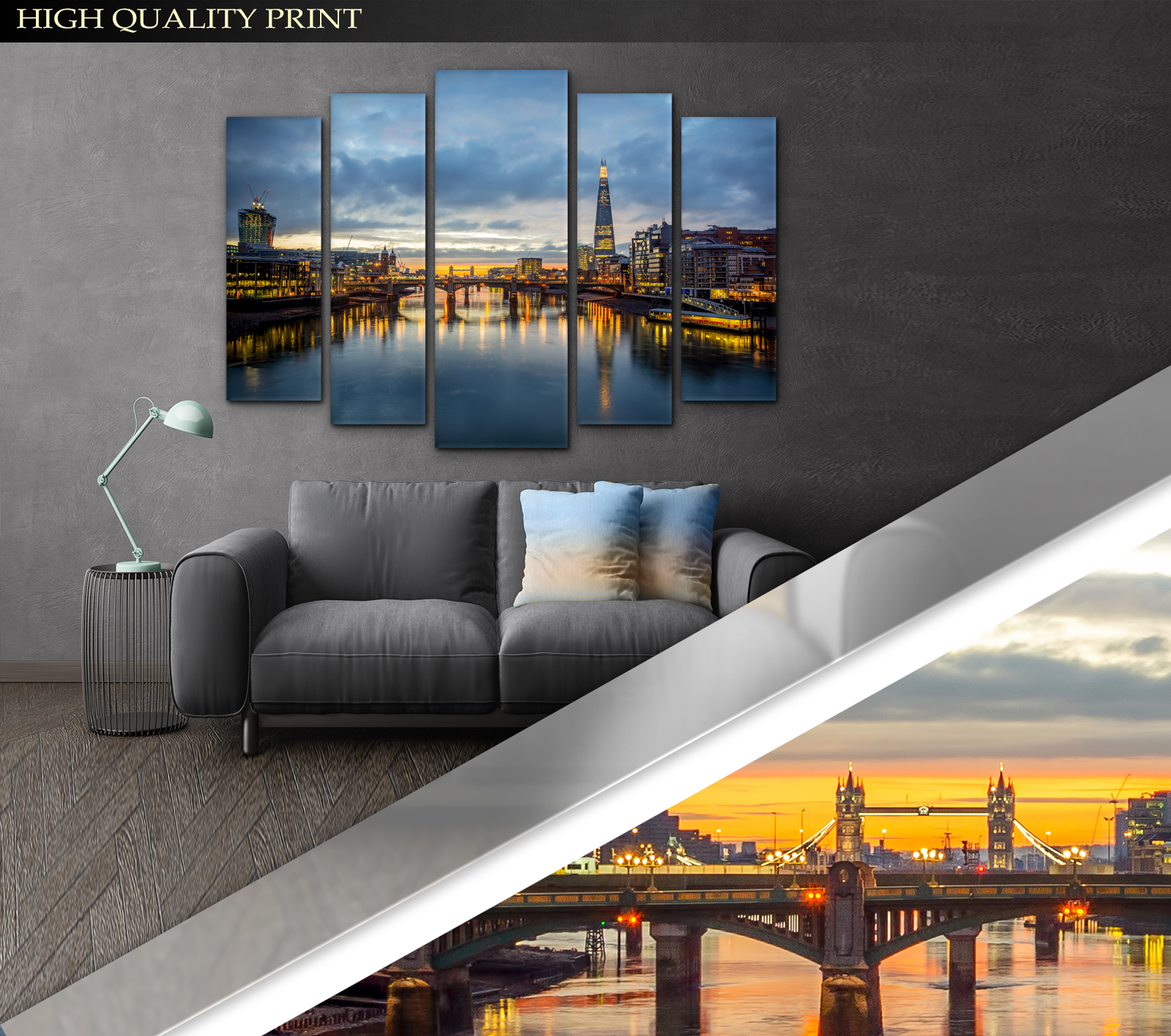 Картина модульная Город Восход солнца 110х160 см (Art-281_5) - фото 3