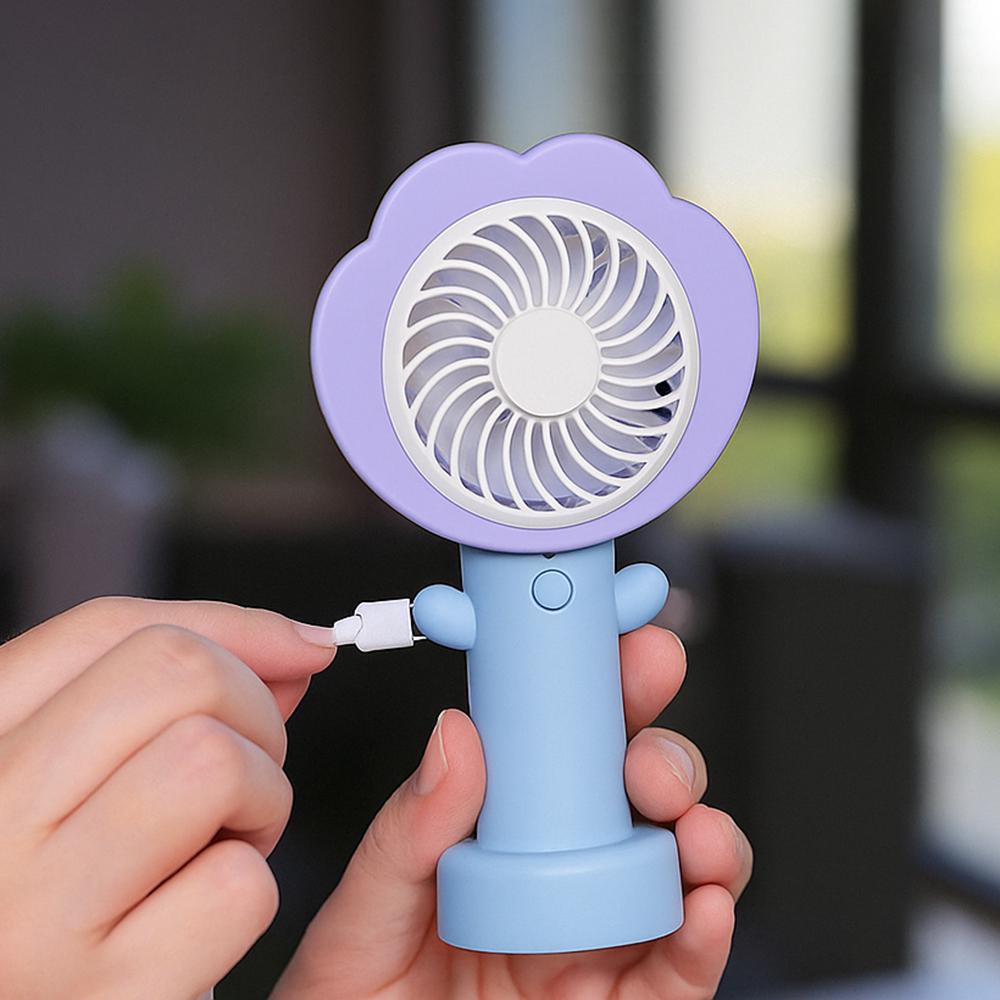 Вентилятор портативный на аккумуляторе и USB Цветок Фиолетовый (51-фио-BT-8861) - фото 4 Вентилятор портативный на аккумуляторе и USB Цветок Фиолетовый (51-фио-BT-8861) - фото 4
