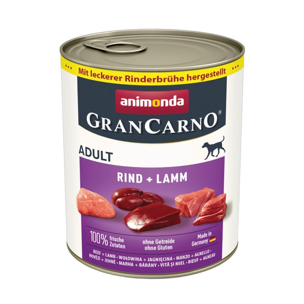 Корм для собак влажный GranCarno Adult Beef Lamb с говядиной и ягнятиной 800 г (4017721827423)
