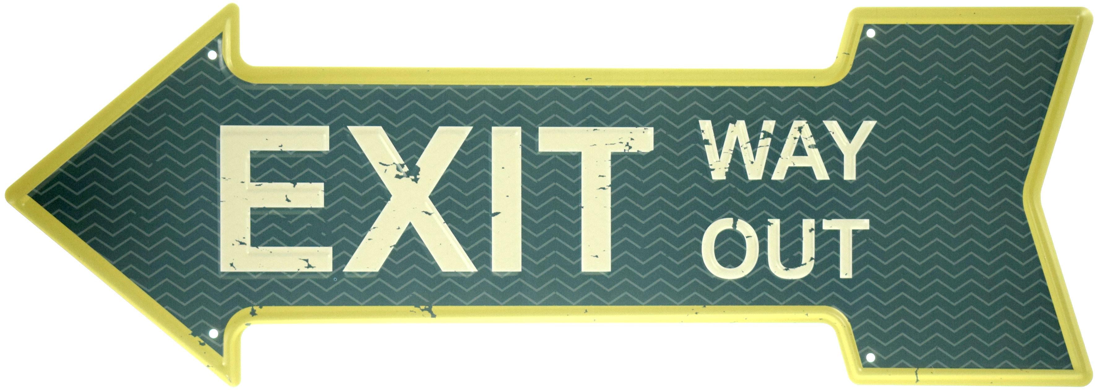 Табличка металлическая "Exit Way Out" 16x45 см (ms-104172)