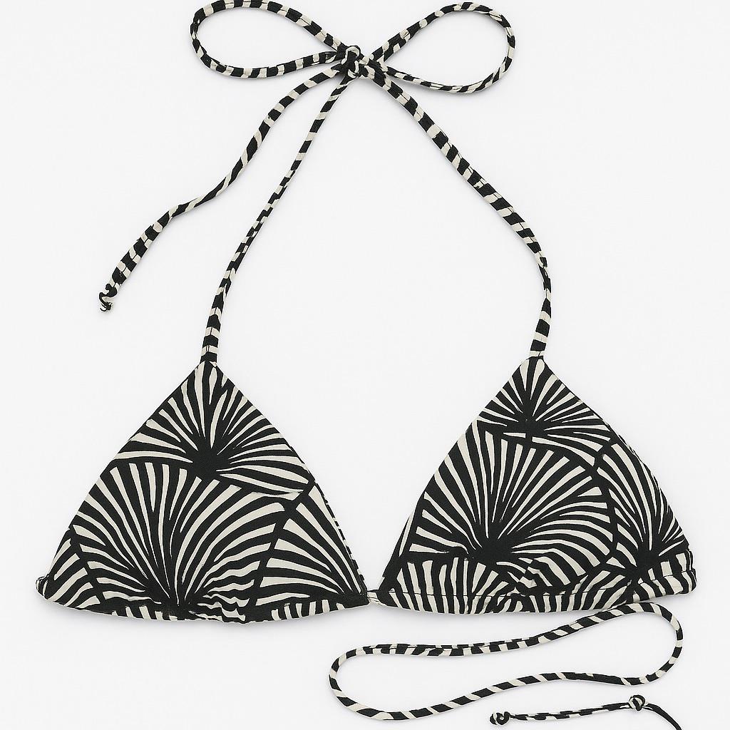 Купальний топ PRIMARK 376731 M Чорно-Білий