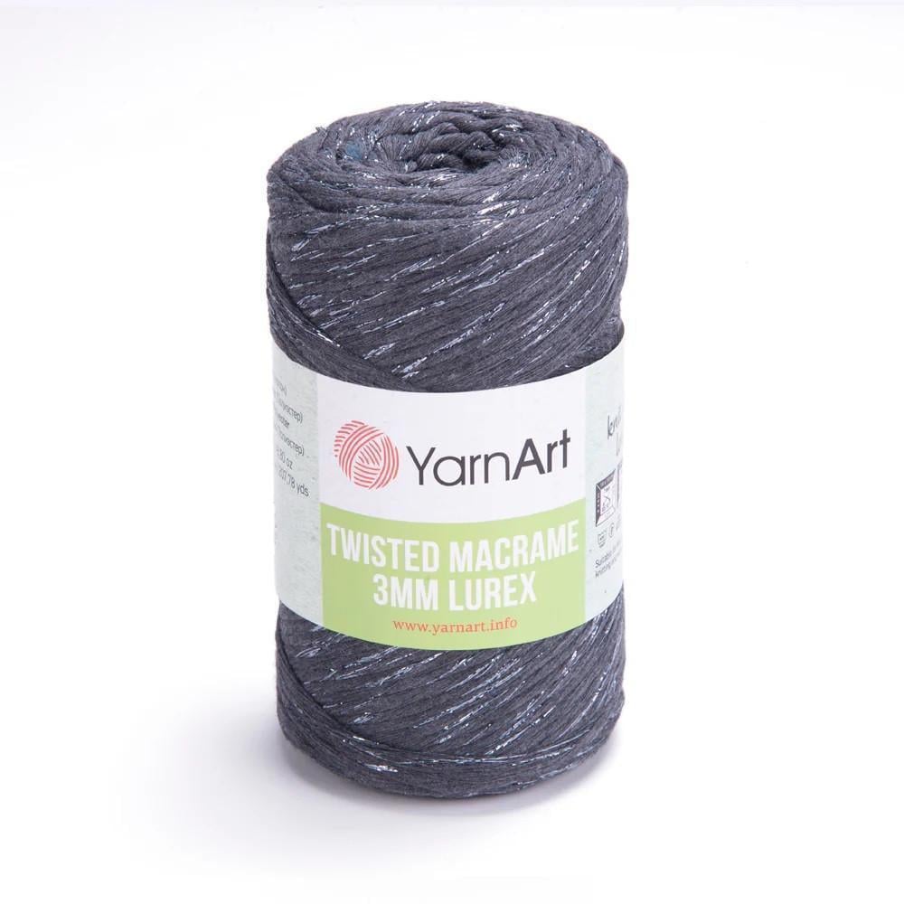 Шпагат с люрексом Twisted Macrame Lurex 3 мм 250 г Темно-серый №758