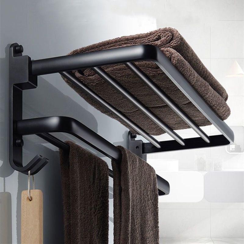 Вешалка-полка для ванной Bathroom Shelf AL-2-7 Черный