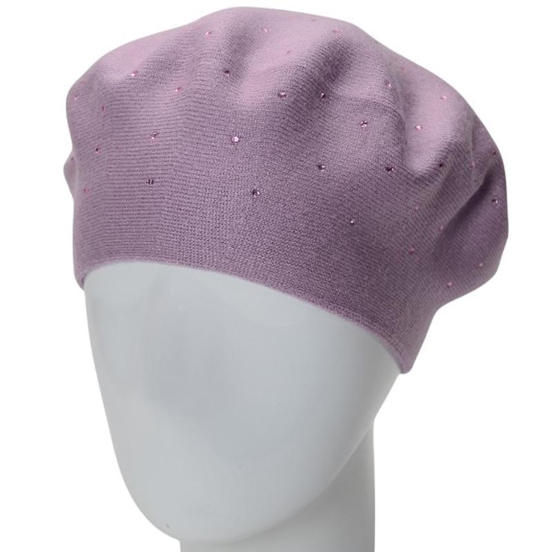 Берет двойной Lirus Блис из вискозы универсальный Сиреневый/Пудровый (288303)