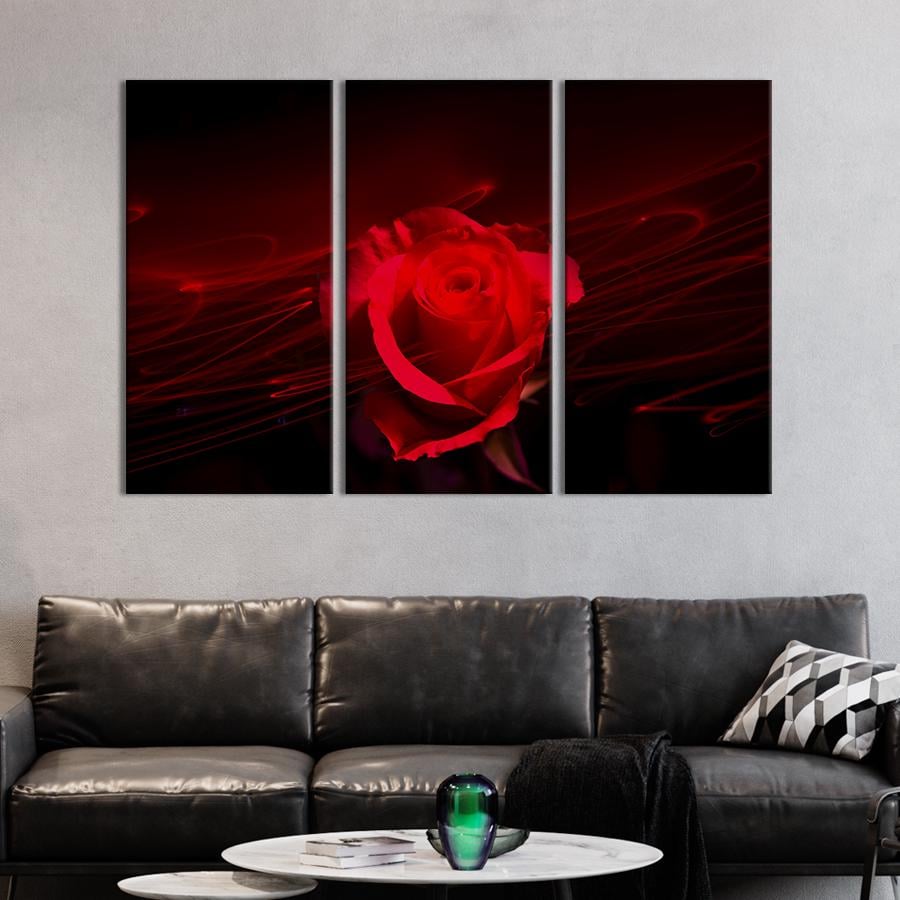 Картина на полотні триптих Самотня каяста троянда 78x48 см (773-31)