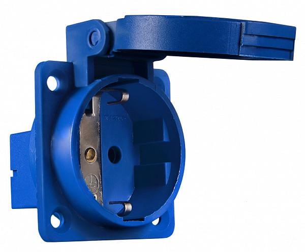 Силовая розетка однофазная врезная АСКО-УКРЕМ A0080030012 16А 220V 2Р+РЕ