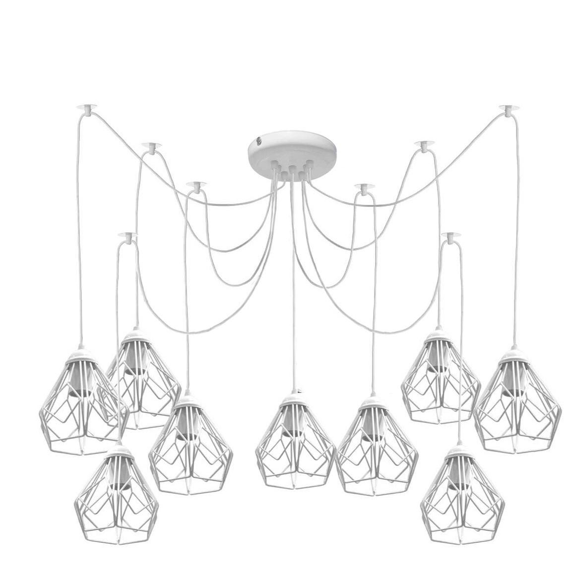 Люстра MSK ELECTRIC Milan на девять плафонов под лампы Е27 Белый (NL 538-9 W)