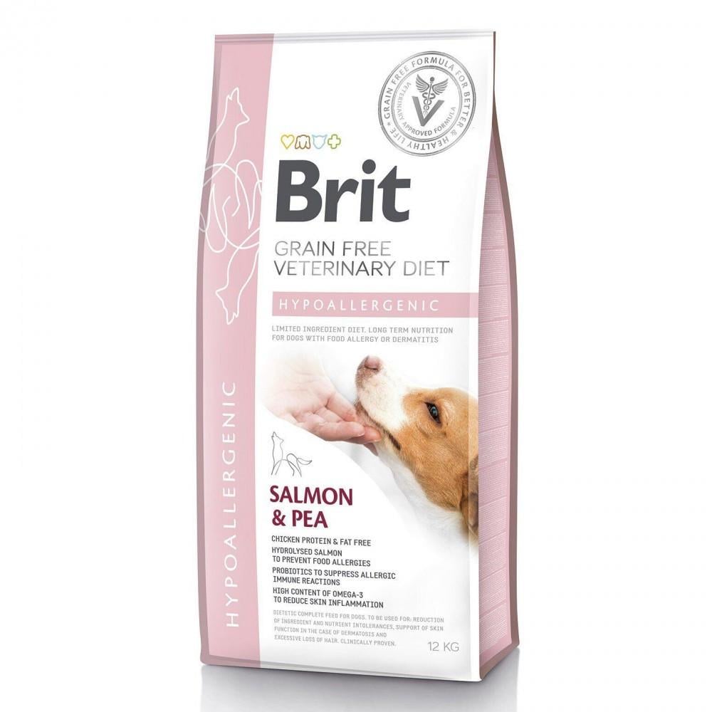 Корм для собак сухой Brit Grain VetDiet Dog Hypoallergenic с пищевой аллергией с лососем горохом и гречкой 12 кг (8595602528035)