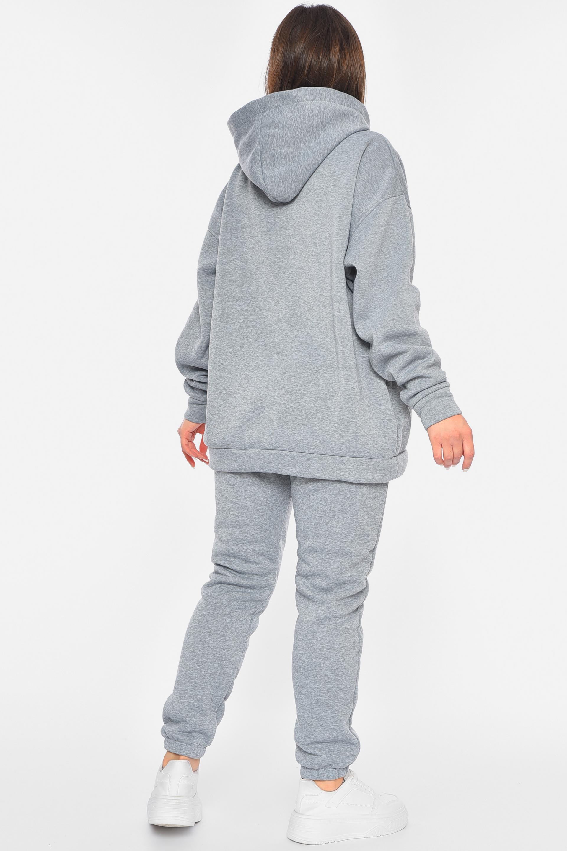 Спортивний костюм жіночий на флісі M Темно-сірий (190884) - фото 3 Спортивний костюм жіночий на флісі M Темно-сірий (190884) - фото 3