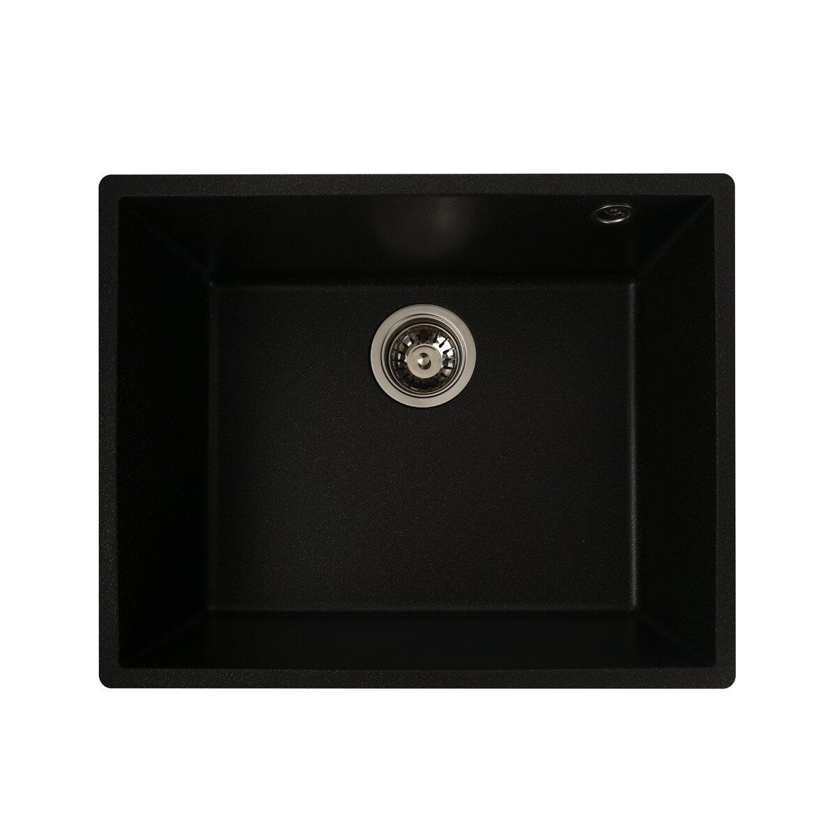 Мойка для кухни гранитная Platinum Oasis 54x44 см Черный/Золотой (3985)