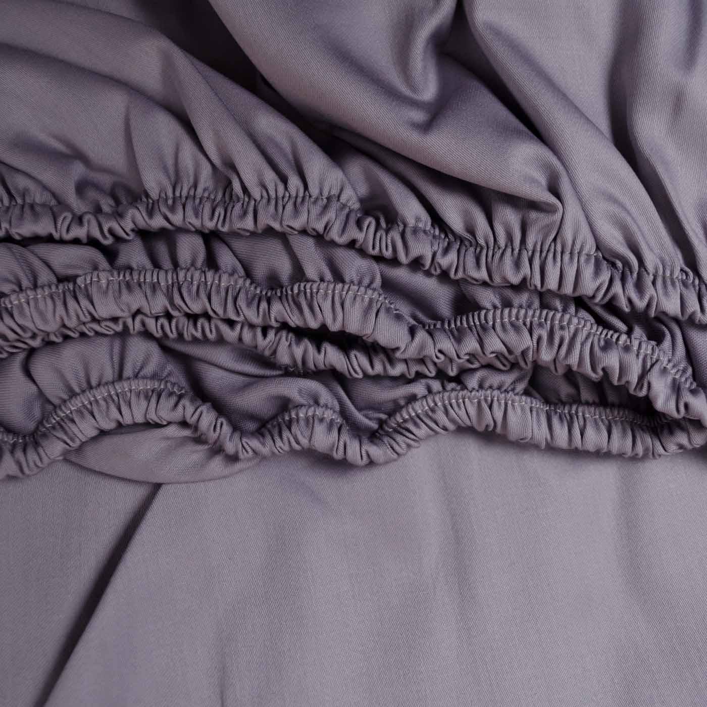 Простынь на резинке двуспальная сатин 100% хлопок 125 г/м2 160х200х25 см Серый (chn-pnr-sa-160-25-grey) - фото 4 Простынь на резинке двуспальная сатин 100% хлопок 125 г/м2 160х200х25 см Серый (chn-pnr-sa-160-25-grey) - фото 4