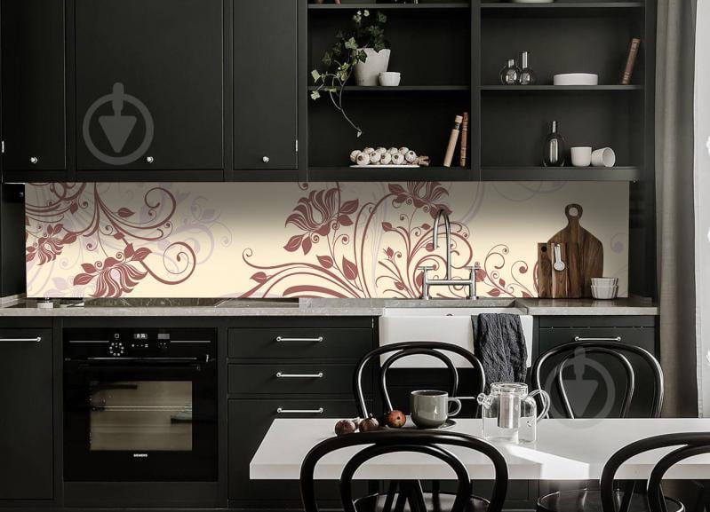 Наклейки кухонный фартук Zatarga "Абстрактные завитки" 650х2500мм Бежевый (Z180267/1)