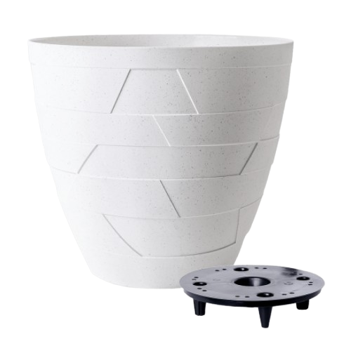 Вазон Алеана Керамо зі вставкою 24,5х22 см Біла троянда/Бетон (2590456665) Вазон Алеана Керамо зі вставкою 24,5х22 см Біла троянда/Бетон (2590456665)