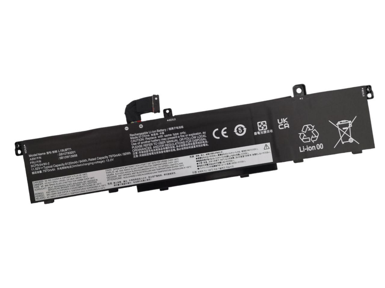 Аккумулятор для Lenovo ThinkPad P15 Gen 1/P17 Gen 1/TP00124A/L19C6P71/L19L6P71 8120 mAh 94Wh (21783580)