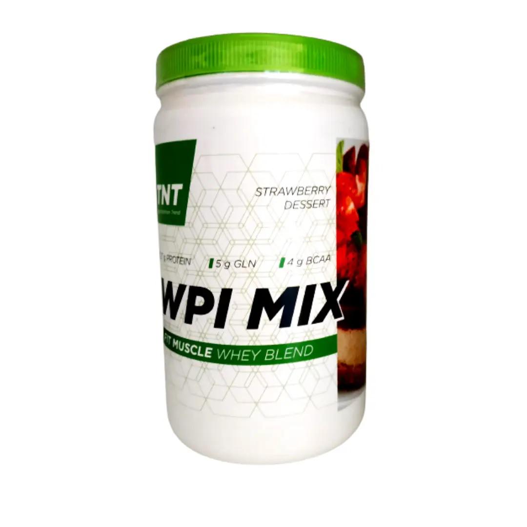 Протеїн ізолят для зниження ваги і сушіння TNT Nutrition 90% білка в складі казеїн і BCAA WPI MIX Полуничний десерт 1 кг (12589753)
