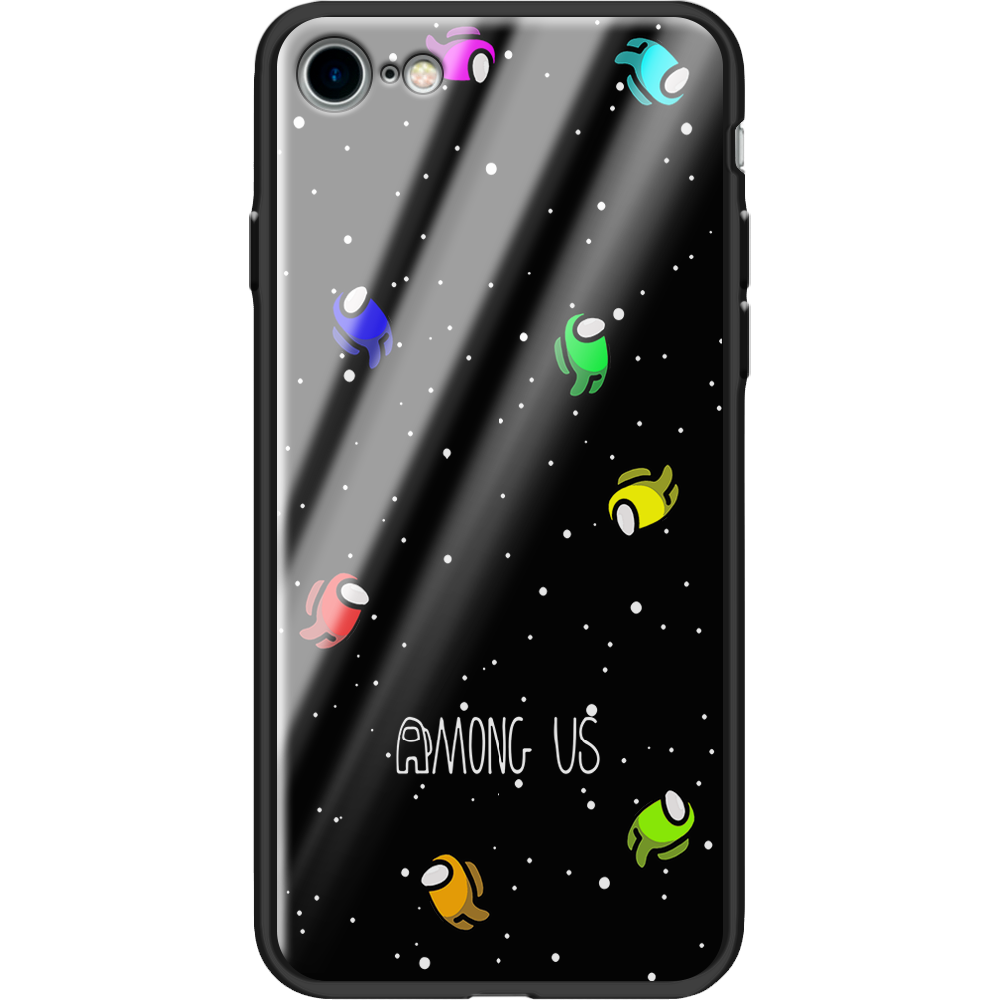 Чехол BoxFace Apple iPhone 7/8 SE  2020 Among Us Invisible Черный силикон со стеклом (26205-bk76-37543)