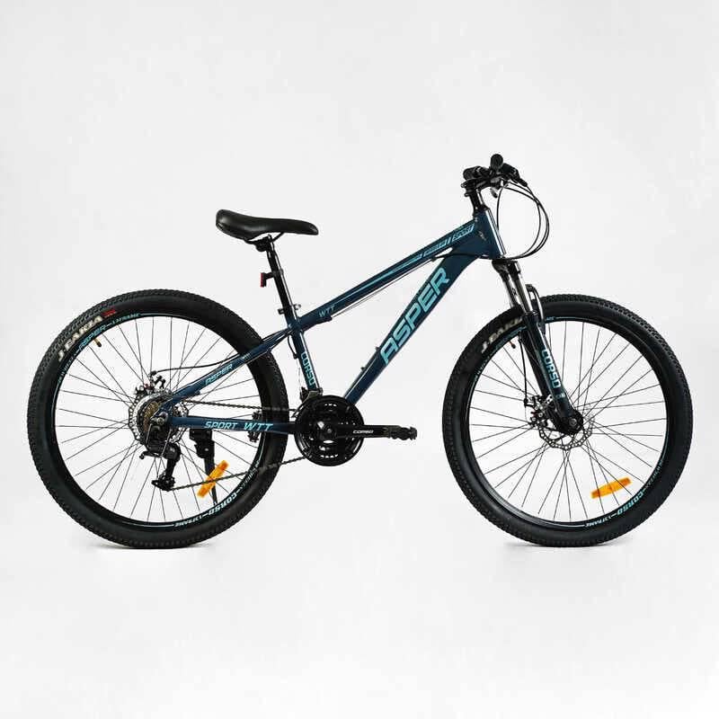 Велосипед спортивный Corso ASPER 26" 21 скоростей алюминиевая рама 13" переключатели LTWOO A2 Blue (137783)