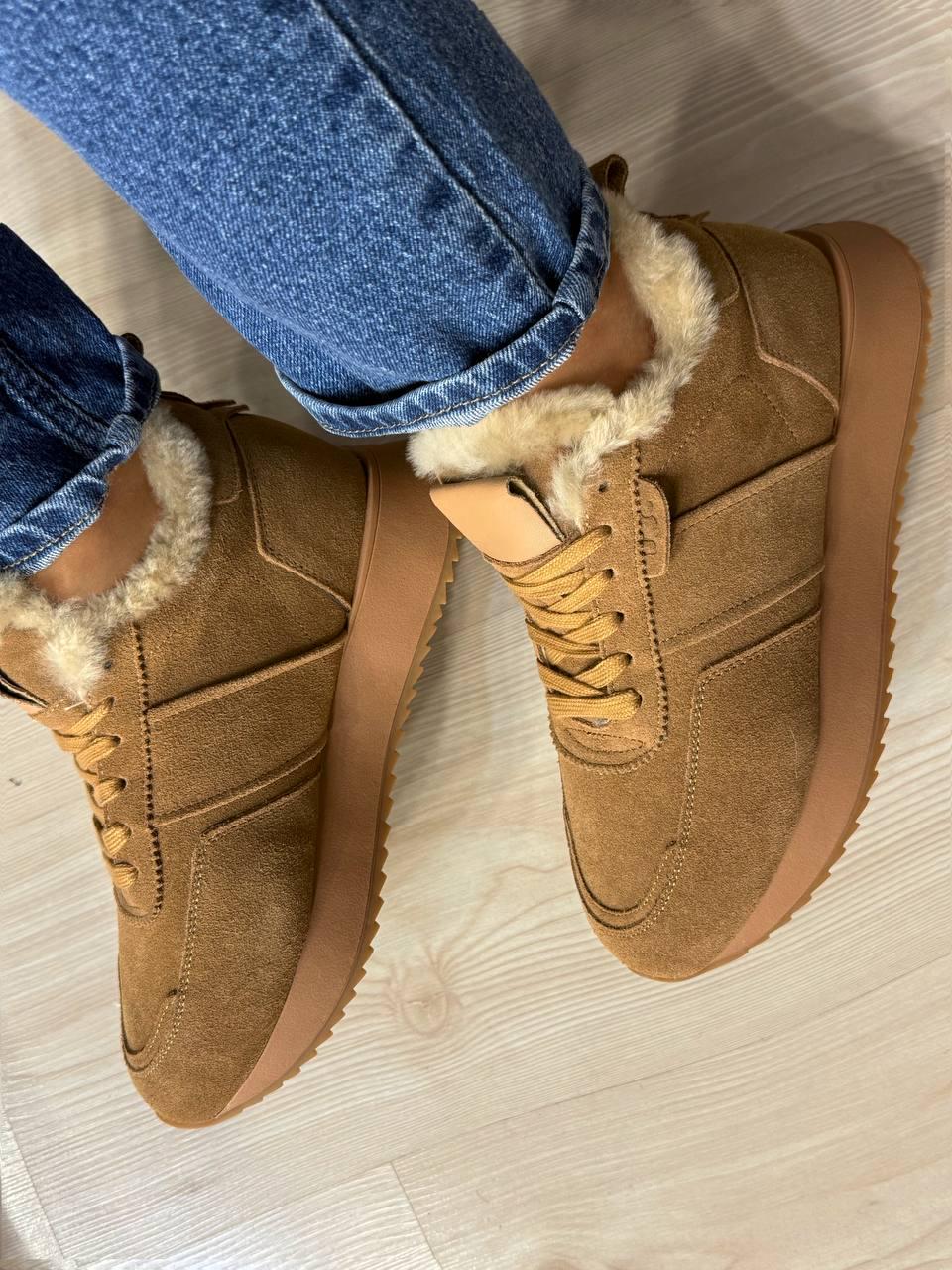 Кроссовки женские Hengji U-2 натуральная замша утепленные мехом р. 39 Коричневый (5290) - фото 4 Кроссовки женские Hengji U-2 натуральная замша утепленные мехом р. 39 Коричневый (5290) - фото 4