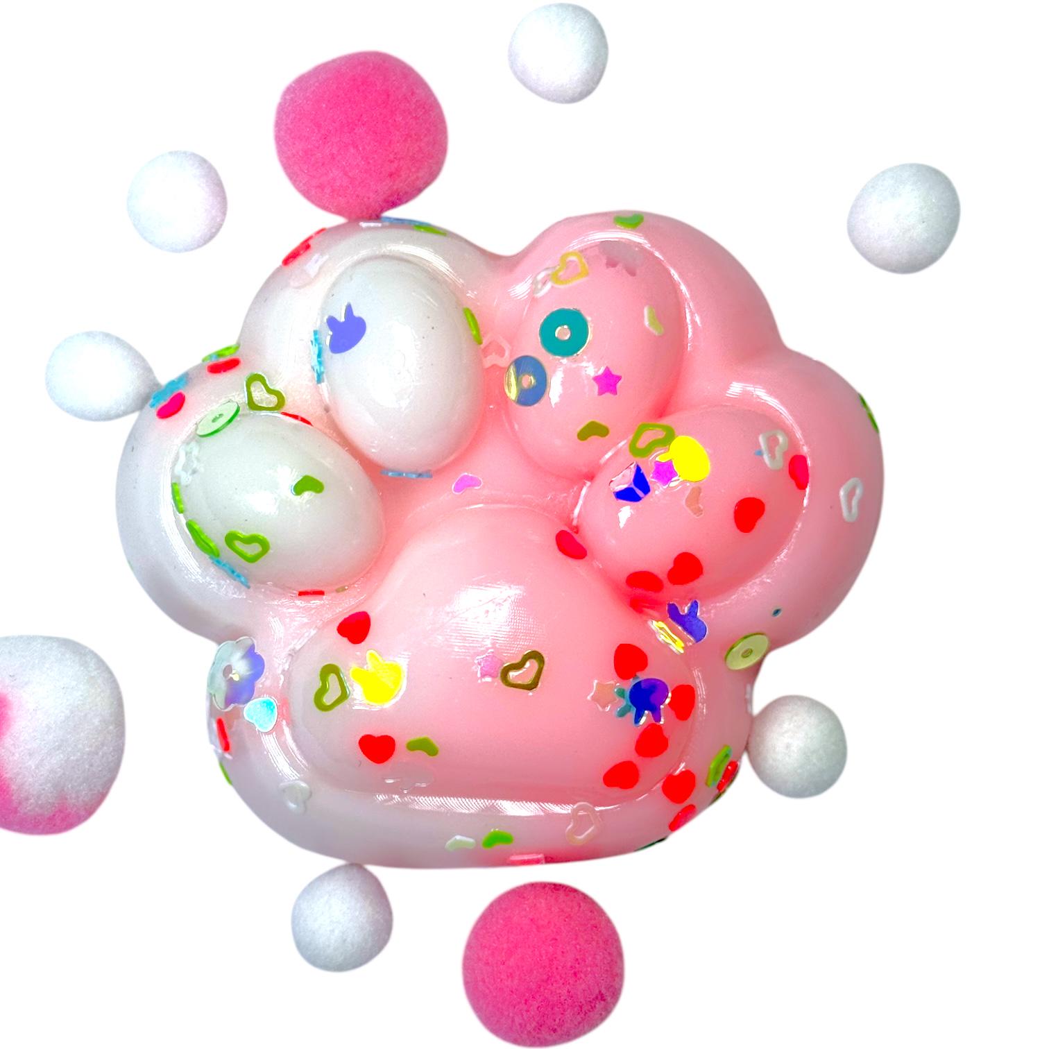 Антистрес іграшка Лапка Таба сквіш з кульками градієнт Рожевий (23461236)