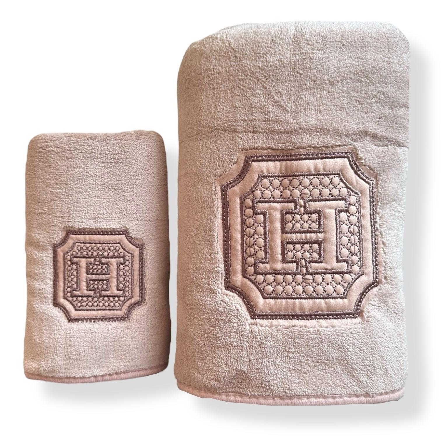 Комплект полотенец из микрофибры Koloco для бани и кухни Бежевый (98-827-1)