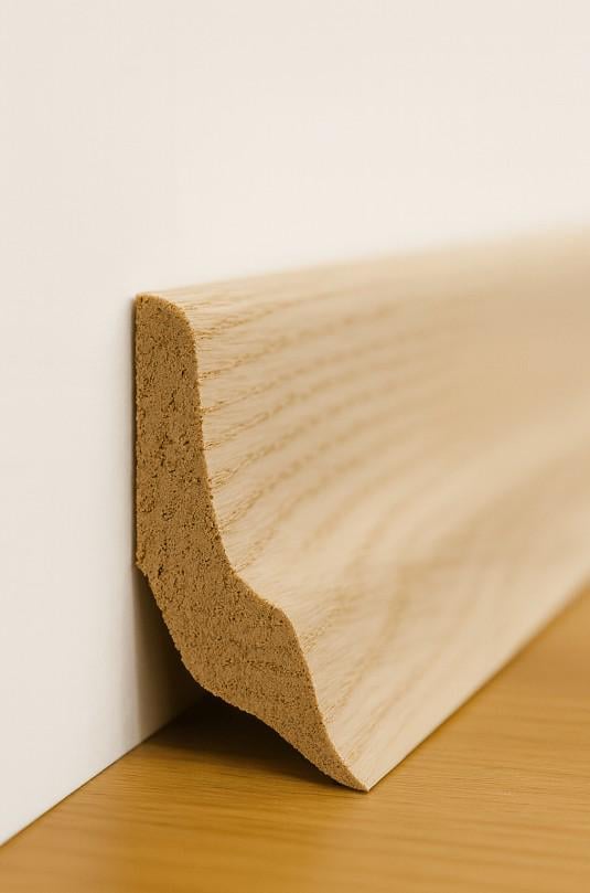 Плинтус деревянный из дуба Сапожок под покраску 46х15 мм (29954593) - фото 6