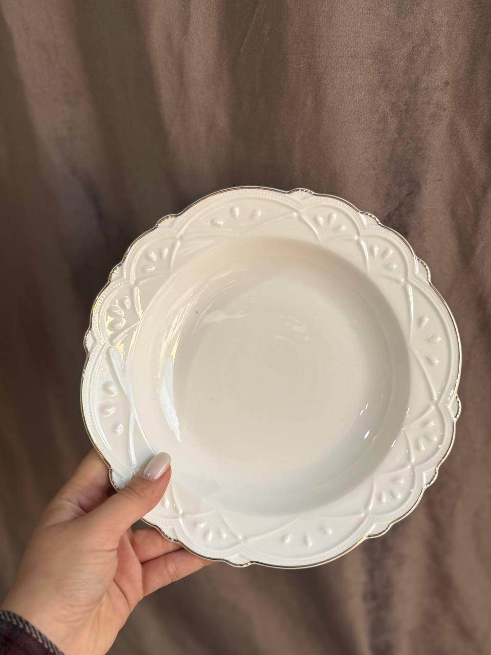 Тарілка супова YIWU HP-20-38 керамічна 22 см Білий (HP-20-38) - фото 4