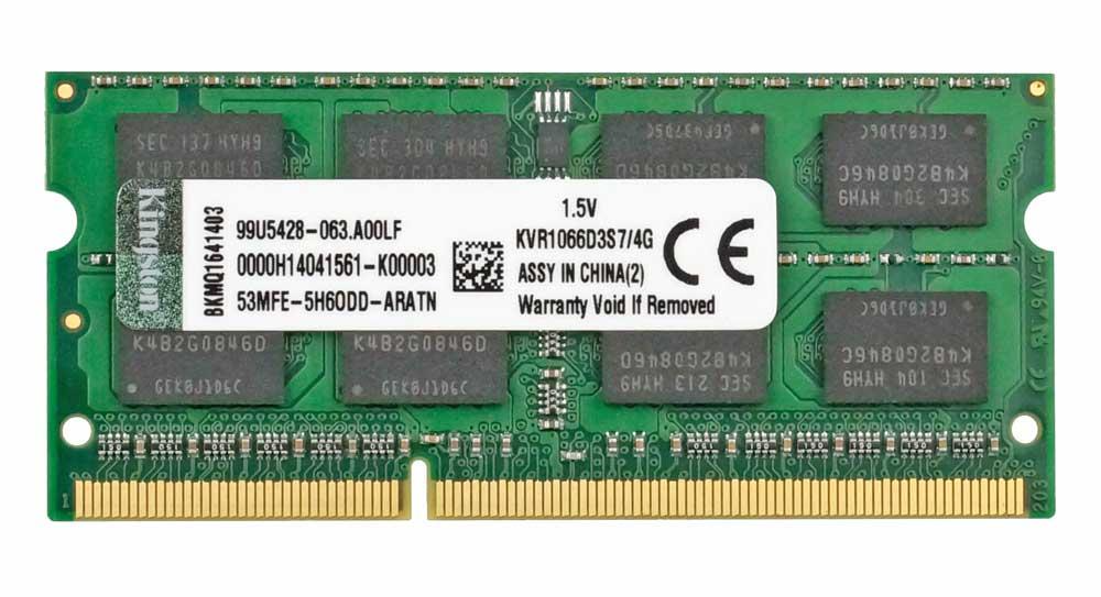 Оперативная память Kingston DDR3 4GB 1066MHz SODIMM (KVR1066D3S7/4G)