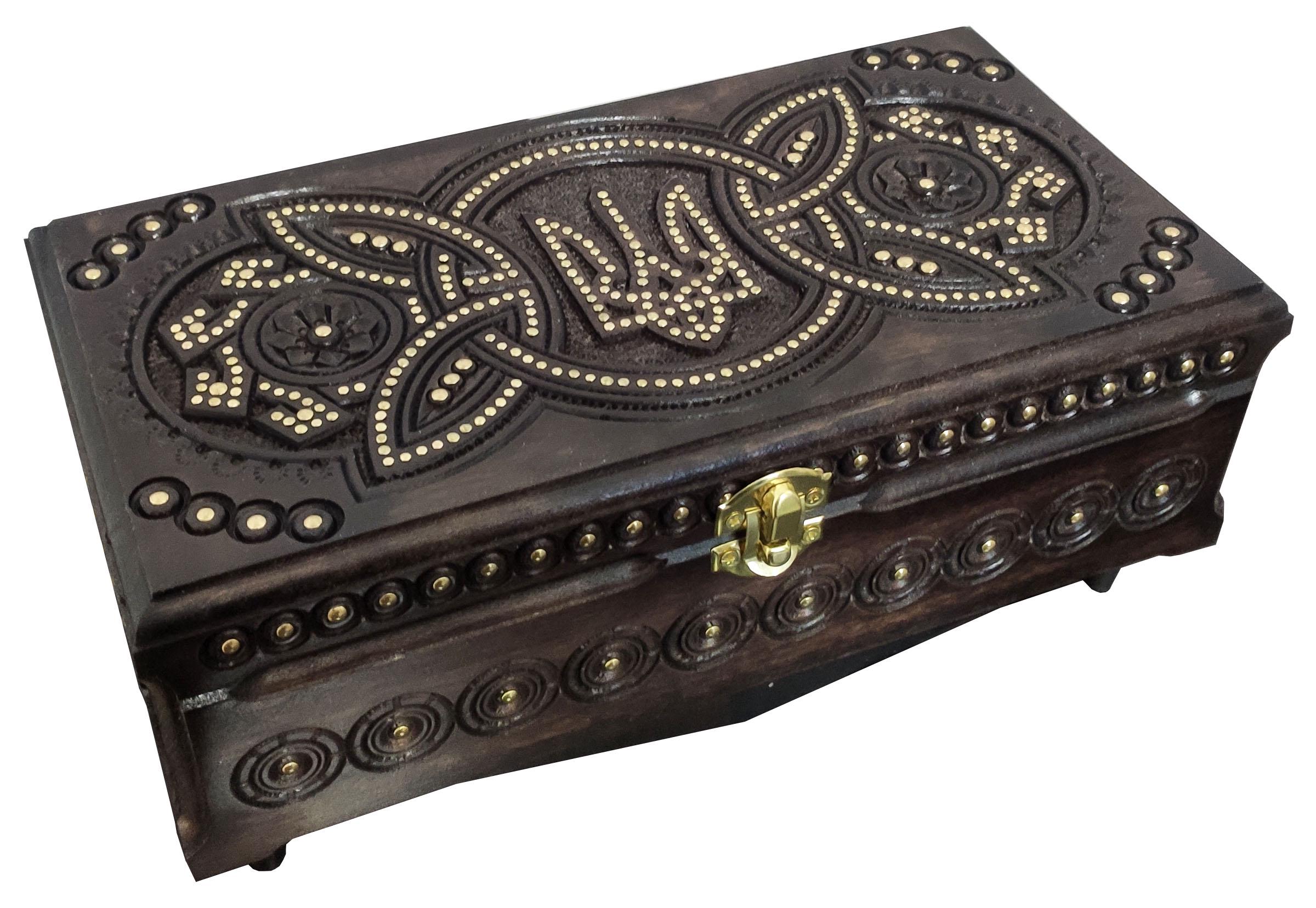 Ящик с Гербом Украины 27х14 см (1168)